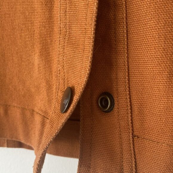 Madewell Tan A-line Mini Skirt Heavy Cotton Snap Button Boho Coastal Preppy New - Picture 8 of 13